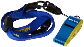 MIKASA Unisex Beatmaster-bly MIKASA PRFESSIONAL WHISTLE WITH LANYARD BLUE YELLOW , Blue/Yellow, S UK