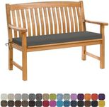 Lsjoaw Bench Cushion 24x24x3in Outdoor Patio Furniture Seat Cushions for Indoor Bay Window Shoe Storage Loveseat Swing Bench Pad Kitchen Dining Cushions with Two Straps,Color#21 Dark Grey