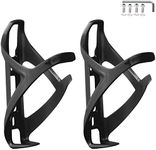 Corki Cycles Bike Water Bottle Cage, Right Side Load Bicycle Water Bottle Holder for Road & Mountain Bikes Black 2-Pack