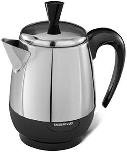 Farberware Electric Coffee Percolator, FCP240, Stainless Steel Basket, Automatic Keep Warm, No-Drip Spout, 4 Cup