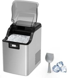 Ice Maker Countertop, Automatic 44 lbs/Day, with Soft Chewable Ice, Portable Machine Scoop, Self-Cleaning, One-Click Operation, for Home/Kitchen/Office/Party