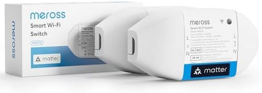 Meross Interrupteur Connecté Matter, 16A Interrupteur WiFi avec Matter Simple Setup (MSS) et Suivi de Consommation d'Énergie, Lot de 2 Commutateur Compatible avec Apple Home, Alexa et Google Home