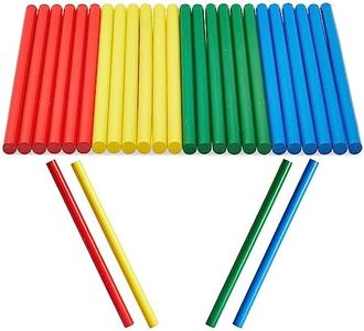 Juvale 24 Pack of Rhythm Sticks for Kids Bulk - 8 inches Wooden Lummi Sticks Music Toys - Classroom Preschool Percussion Instruments (4 Colors)