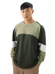 The Souled Store Cypress Men and Boys Round Neck Colourblocked Cotton Oversized Full Sleeve T-Shirts