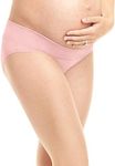 Playtex Womens Maternity Fold Down Modern Brief Panties 3-Pack, in The Navy Dot/White/Gentle Peach, Large