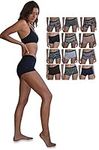 Sexy Basics Women's 6 Pack Modern Active Buttery Soft Boy Short Boxer Brief Panties, 12 Pack - Core Solids & Tribal Prints, X-Large