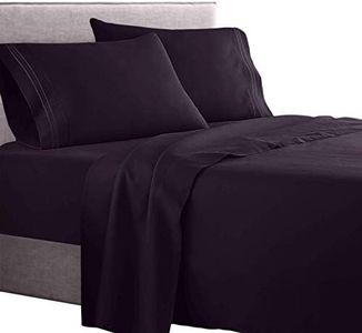 Clara Clark Superior Bed Sheet Set - Double Brushed Microfiber 3-Piece Bed Set - Deep Pocket Fitted Sheet - Twin - Purple Eggplant