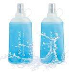 J.CARP 2Pcs 250ml Soft Flask Running Water Bottles, TPU Foldable Running Hydration Flask for Hydration Pack Cycling Hiking Climbing Outdoors Motorbike