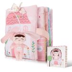 Soft Cloth Books for Baby Gift Activity Quiet Cloth Books Developmental Toys Interactive Baby Books for Toddlers Infants Kids Toys Gift for 0-2 Year Old Doll