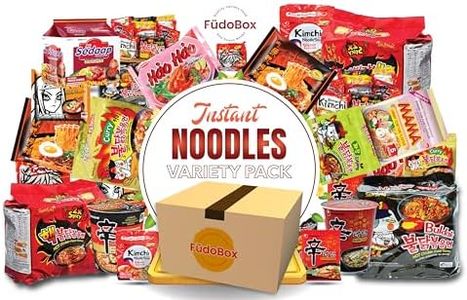 FUDOBOX Asian Instant Ramen Noodles Variety Pack with Cookies & Chopsticks | Mama, Hao, Acecook | Student Care Package | Spicy Noodles Challenge | 15 Pack Assorted
