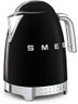 Smeg 50's Retro Style Electic Kettle, 1.7L Capacity, Variable Temperature, Anti-slip base, Black, KLF04BLUS