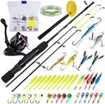 Goture Ice Fishing Rod and Combo, 27"/32" Ice Spinning Rods, 2 Different Action Tips in One Rod, Medium/ Medium Light, High Visibility Ice Rod with EVA Handle, 2 Different Models-Graphite