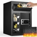 YITAHOME Safe with Drop Slot, 2.5 Cubic Feet Depository Drop Safes with Electronic Code Lock, Drop Safe for Business with Fireproof Document Bag, Deposit Cash Drop Box for Home Office Hotel