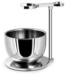 GRUTTI Shaving Stand Kits for Men, Universal Heavy Chrome Shaving Brush Stand Holder with Shaving Bowl-The Best Safety Razor Stand, for Place Manual Razor, Blades, Shaving Brush, Shaving Bowl