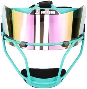 DUTYBOD Softball Face Mask Lightweight and Comfortable with Wide Field Vision fit All Ages - Durable and Safety Softball Face Mask Sets (Green-red)