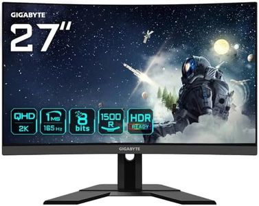 GIGABYTE G27QC A Moniteur de jeu incurvé 27" QHD - 2560 x 1440 (QHD), 1500R, 165Hz, 1ms, 250 cd/m2, HDR Ready, HDMI 2.0, DisplayPort 1.2