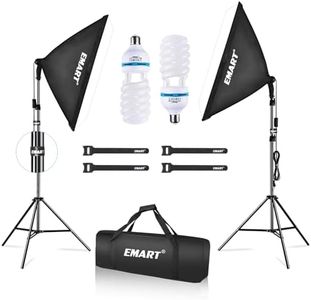 EMART Softbox Lighting Kit, 20"x28" Soft Box Lights Photography Accessories with 125W 5500K CFL Light Bulbs, Professional Camera Photography Lighting Kit for Studio Video Recording, Filming, Podcast