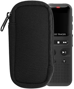 kwmobile Neoprene Voice Recorder Case Compatible with Universal Voice Recorder - Inside Size 4.5 x 1.8 inches (11.5 x 4.5 cm) - Black