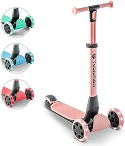 Yvolution Y Glider Nua | Three Wheel Foldable Kick Scooter for Kids with Storage Accessory for Children Ages 3+ Years (Pink)
