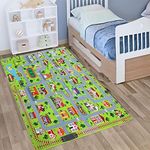 Zacoo Kids Playmat City Life Carpet Playmat 3x5 Ft Town City Road Map Car Mat Play Mat Educational Learning Carpet Area Rug Soft Non Slip Area Rug Kids Girls Toddler Children Bedroom Nursery Room,Grey