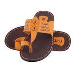 FLITE Slippers for Men/Kohlapuri Slippers for Men/Sandals For Men/Flip Flop For Men (Tan, numeric_9)