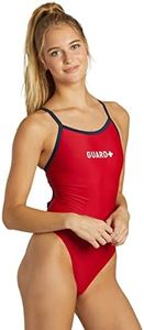 Sporti Guard Piped Thin Strap One Piece Swimsuit - Red/Navy - 36