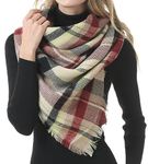 Women's Winter Scarf Classic Tassel Plaid Scarf Warm Soft Chunky Large Blanket Wrap Shawl Scarves a04