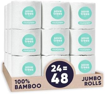 Cloud Paper Bamboo Toilet Paper - 24 Rolls of Environmentally-Friendly Toilet Paper, 3-ply, 350 Sheets per roll - Soft and Strong, FSC-Certified, Elementally Chlorine-Free, Plastic-Free, Vegan