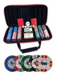 DA VINCI Unicorn All Clay Poker Chip Set with 300 Authentic Casino Weighted 9 Gram Chips, Durable Soft Shell Case, 2 Decks of Plastic Playing Cards, Dealer Buttons and 2 Cut Cards