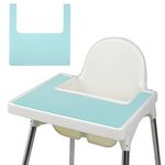 Vicloon High Chair Placemat, Silicone High Chair Mat Silicone Placemat Design for IKEA Antilop High Chair, BPA Free Easy to Clean, for Toddlers and Babies (Blue)