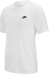 NIKE Men's Sportswear Club T shirt, White/Black, XS UK