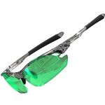 ATTCL Sunglasses For Men - Upgraded Sports Polarized Sunglasses for Cycling Driving Fishing UV Protection 7027-C4 Clear+Green UV400 CAT 3 CE