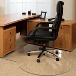 Tempered Glass Chair Mat for L Shaped Desks | 48 x 48 Inch | Large and Thick for Carpet or Hardwood Flooring | Finally, an Office Chair Mat for an L Desk! by Geometric Innovations