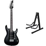 Ibanez GSA SA Series GSA60-BKN - Electric Guitar - Black Night & KEPLIN Guitar Stand A Frame Foldable Universal Fits All Guitars Acoustic Electric Bass Stand A (Guitar Stand)