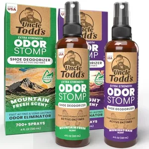 Uncle Todd's Odor Stomp Shoe Deodorizer 2-Pack - Proven & Powerful Enzyme Shoe Spray for Odor Elimination in All Footwear