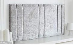 New Luxury Crushed Velvet Gladiator Headboard in 26" Height. (ice Silver, 5ft King Size)