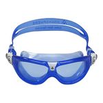 Aqua Sphere Seal Kid 2 Swim Goggles - Ultimate Underwater Vision, Comfortable, Anti Scratch Lens, Hypoallergenic - Unisex Children, Blue Tinted Lens, Blue/White Frame