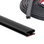 6M D-Shape Rubber Weather Stripping Door Seal Strip,Self-Adhesive Waterproof Window Sealing Strip,Draught Excluder for Door Frame Insulation Soundproof,Suit for 3 to 5.5mm Gap,Black