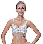 Mermaid Tops Women Silver Bra Sequi