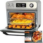 HYSapientia® 24L Air Fryer Oven With Rotisserie Large XXL Digital Knob 1800W 10 in 1 airfryer Countertop Convection Mini Toaster Oven electric and grill, Stainless steel inner, Full Accessory Set