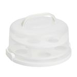 2-In-1 Round Cake Carrier with Lid for 10-Inch Pies, 14 Cupcakes (12 x 5.9 In)