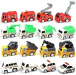 16 Pcs Pull Back City Cars and Trucks Toy Vehicles Set, Mini Vehicles Toy Bulk, Baby Car Toys for Toddler, Toys Cars Party Favors for Kids, Birthday Gifts, Christmas for Boys Girls Kids