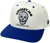 Whiskey Jam Nashville 5-Panel Adjustable Snapback Field of Dreams Trucker Hat (Cream/Dodger Blue, One Size)