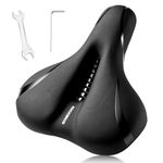 ROCKBROS Bike Seat Cushion Comfortable Mountain Bike Saddle Ergonomic Wide Bicycle Seat Shock-absorbing Gel Padded Bicycle Saddle Cushion for Men Women, Road Bikes Exercise Bikes MTB BMX