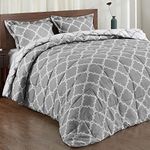 Basic Beyond Queen Comforter Set - Grey Comforter Queen Set, Reversible Bed Comforter Queen Set for All Seasons, Grey, 1 Comforter (88"x92") and 2 Pillow Shams (20"x26"+2")