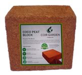 COIR GARDEN - Cocopeat Block - 1 KG (Expands upto 5 KG, 10.5 x 15 cm) - Organic Fertilizer and Soil Manure Potting Mixture for Home Gardening and Potted Plants