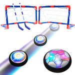 Ancesfun RC Mini 3-in-1 Hover Hockey Football Ball Kids Toys Set, USB Rechargeable and Battery Hockey Floating Air Soccer Ball with Led Light/Foam Bumper, 2 Goals for 3-12 Years