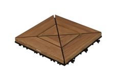 Sharpex Deck Tiles with Interlocking | 1 Piece Teck Wood Floor Decking Water Resistant Tile for Balcony, Terrace, Garden | Quick Flooring Solution for Indoor/Outdoor (Brown, 12 X 12 Inch)