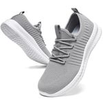 ziitop Mens Running Shoes Slip On Walking Shoes Casual Lightweight Workout Athletic Gym Tennis Shoes Comfortable Fashion Sneakers for Men Grey