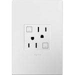 Legrand adorne 15A GFCI Tamper-Resistant Outlet with Matching Wall Plate (White Finish), AGFTR2152W4WP